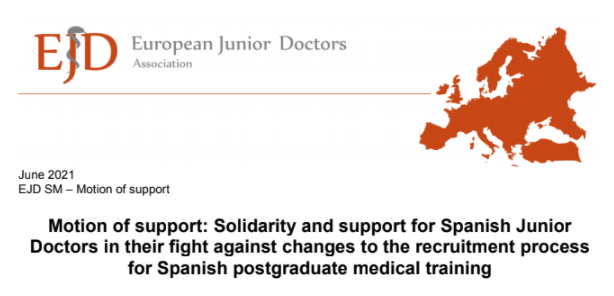 Asociaciones de Médicos Europeas salen en apoyo de los MIR