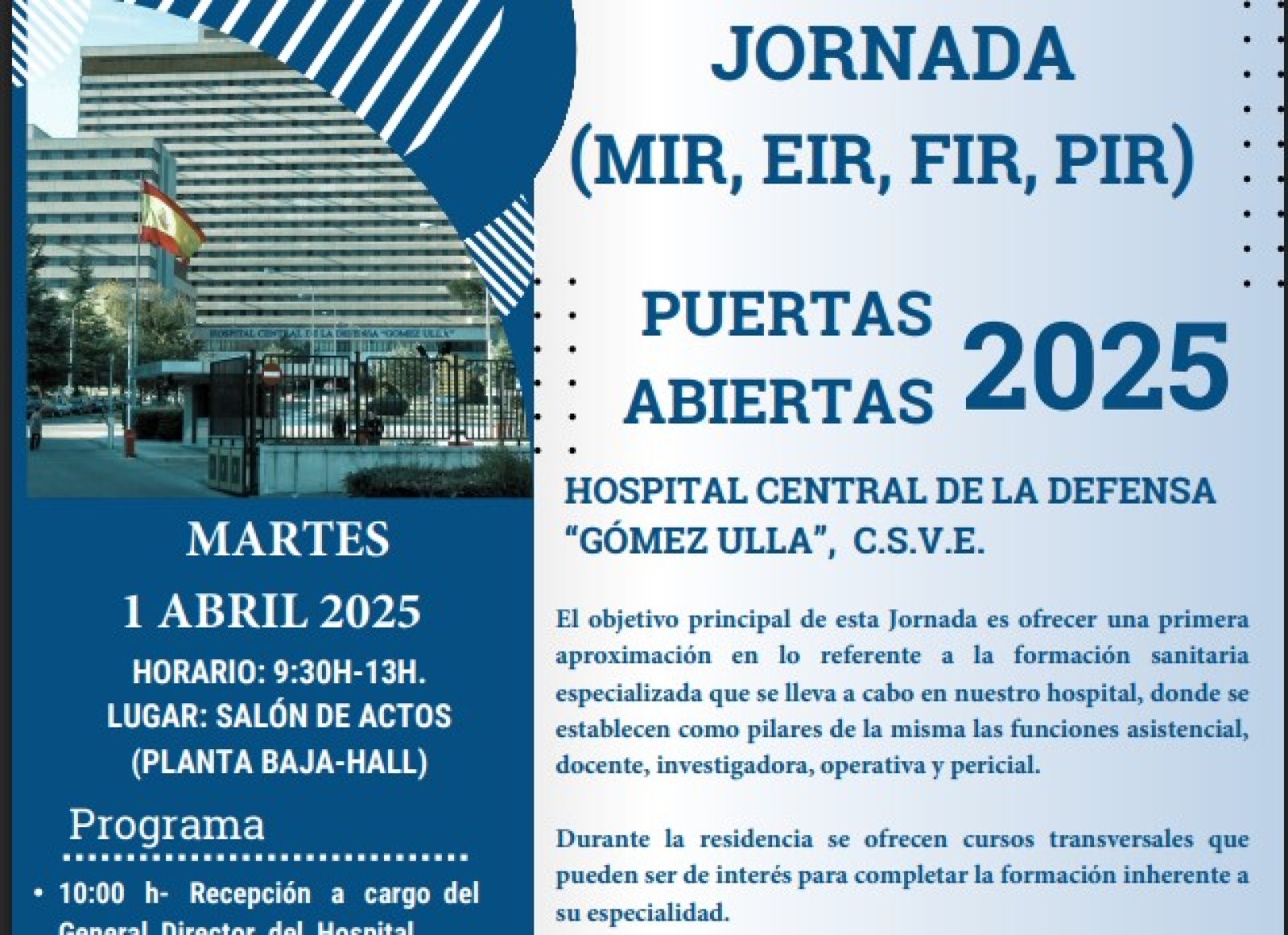 JORNADA (MIR, EIR, FIR, PIR) PUERTAS ABIERTAS 2025