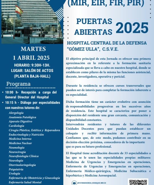 JORNADA (MIR, EIR, FIR, PIR) PUERTAS ABIERTAS 2025