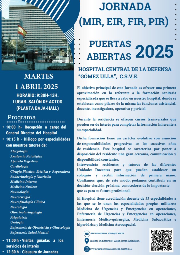 JORNADA (MIR, EIR, FIR, PIR) PUERTAS ABIERTAS 2025